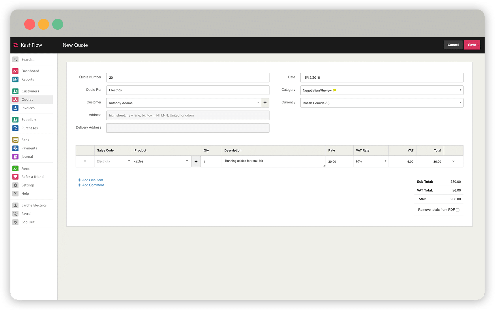 quotes-estimates-screen
