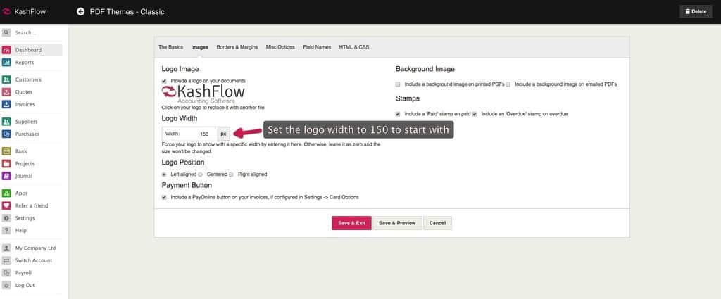 Document Troubleshooting - Logo Too Big - Knowledge Base - IRIS KashFlow